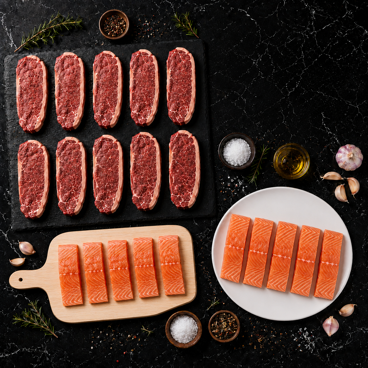 Surf N Turf Basic - Steak & Salmon
